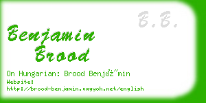 benjamin brood business card